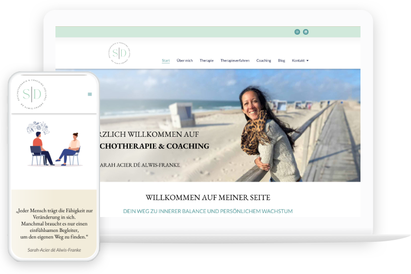 Start 12 Webdesign Beispiel sarah de alwis franke.de